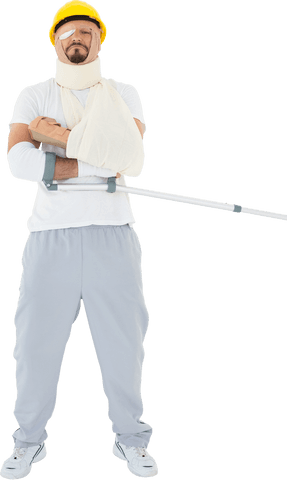 injured worker in safety gear with transparent background - Download Free Stock Videos Pikwizard.com