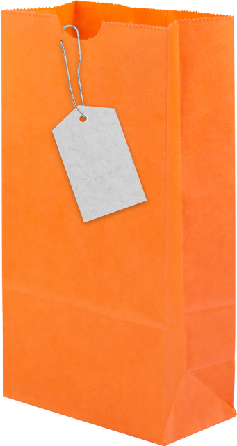 Orange Paper Shopping Bag with Transparent Tag for Branding - Download Free Stock Videos Pikwizard.com