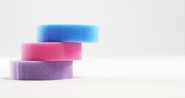 Stacked Colorful Sponges on White Background for Cleaning Concept - Download Free Stock Images Pikwizard.com