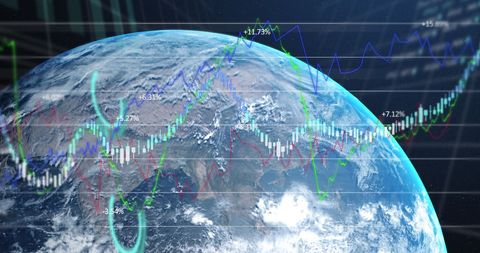 Global Financial Data Networking Over Planet Earth Concept - Download Free Stock Images Pikwizard.com