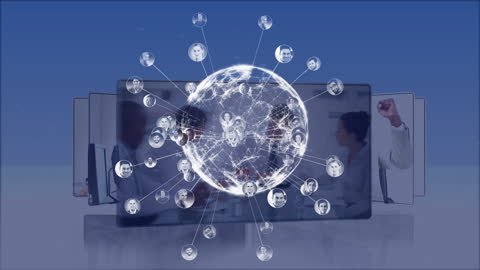 Digital Global Connection of Diverse Business Professionals