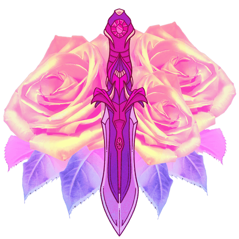 ornate transparent dagger with gradient roses in fantasy style - Download Free Stock Videos Pikwizard.com