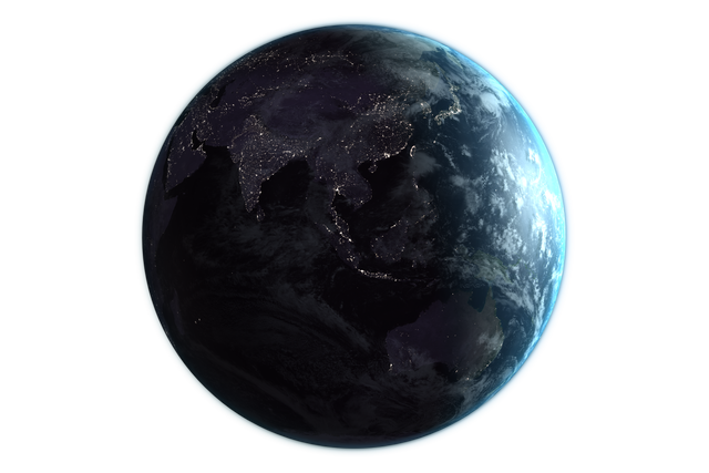 Planet Earth Transparent Background View at Night with Visible City Lights - Download Free Stock Videos Pikwizard.com