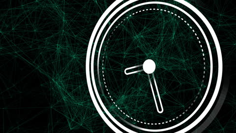 Abstract Network with Clock Symbolizing Connectivity and Time