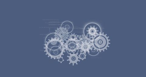 Digitally Generated Cogs Over Data Background - Download Free Stock Images Pikwizard.com