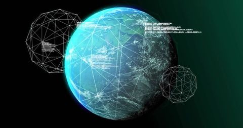 Digital Interface Concept with Planet and Data Networks - Download Free Stock Images Pikwizard.com