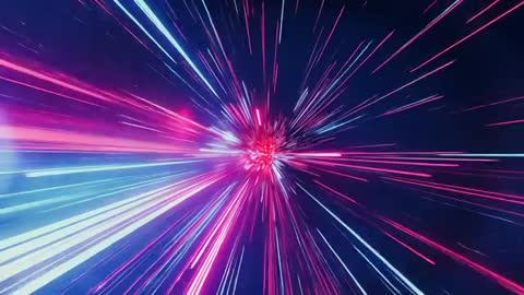 Neon Burst of Futuristic Energy Explosions through Space