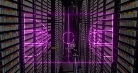 Digital Transformation with Futuristic Data Tunnel Illumination