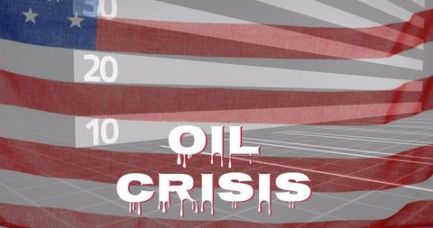 Oil crisis impact on american economy illustration