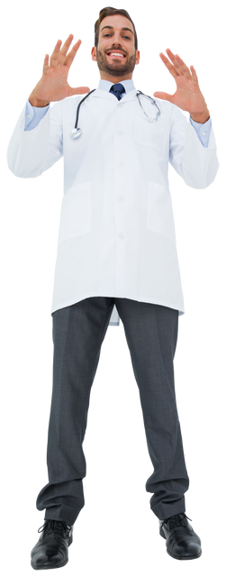 Caucasian Male Doctor Touching Virtual Screen on Transparent Background - Download Free Stock Videos Pikwizard.com