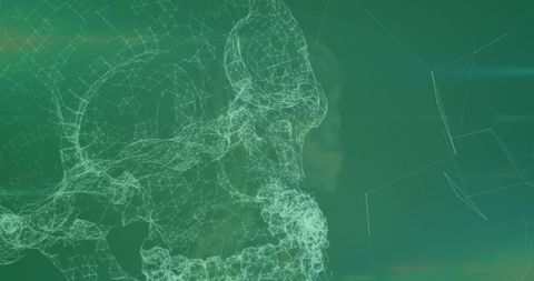 digital skull with network connections on green abstract background - Download Free Stock Images Pikwizard.com