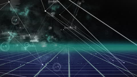 Digital Network and Data Connections on Grid Background