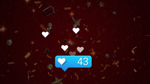 Social Media Countdown with Christmas Icons on Red Gradient