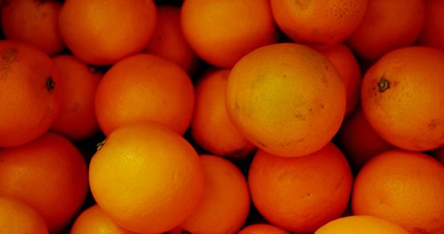  Close-up of orange fruits in basket at supermarket. Fresh oranges 4k