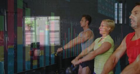 Dynamic Group Fitness with Kettlebells and Performance Stats Overlay