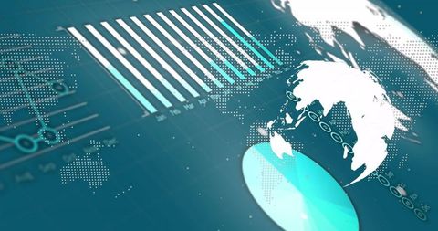 Global business trends with digital data visualization