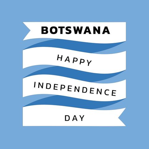 Botswana Independence Day Greeting with Ribbon Banners - Download Free Stock Templates Pikwizard.com