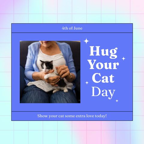 celebrate hug your cat day with your feline friend - Download Free Stock Templates Pikwizard.com