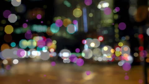 Abstract Holiday Lights with Bokeh and Snowfall Effect