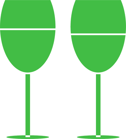 Green Wine Glasses on Transparent Background Celebratory Vector Illustration - Download Free Stock Videos Pikwizard.com