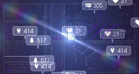 Social Media Notifications over Digital Map Interface