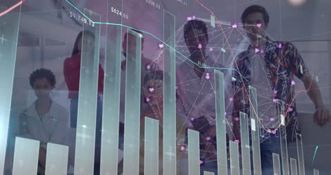 Diverse Team Analyzing Digital Data Analytics in Modern Office