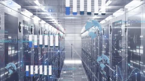 Digital Data Analysis in Futuristic Server Room