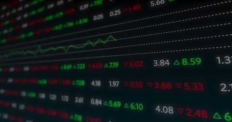 Stock market analysis and data monitoring concept