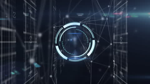 Abstract Technology Interface with Digital Connections