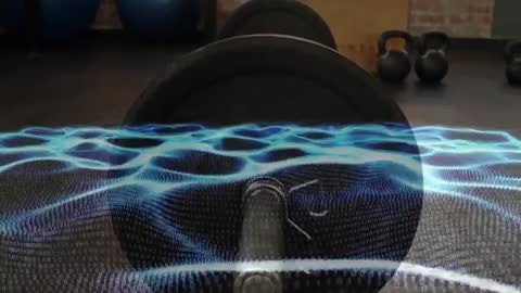 Digital Mesh Wave Over Barbell Visualizing Fitness Data