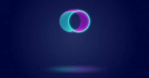 Cyber Holographic Rings on Dark Background
