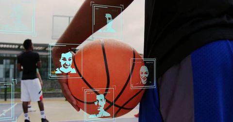 Advanced facial recognition on basketball court