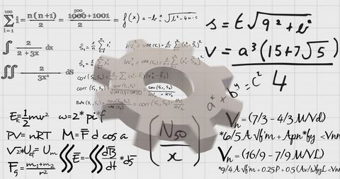 Cog Overlay on Complex Mathematical Equations - Download Free Stock Images Pikwizard.com