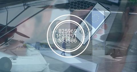 Digital interface concept overlay in airport setting