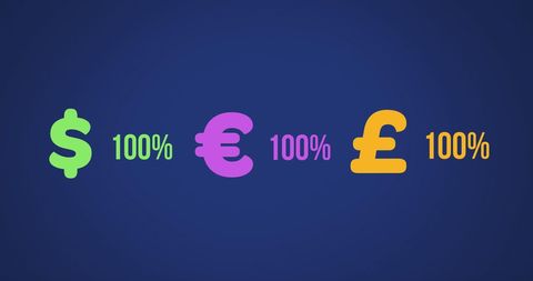 100% Value Currency Symbols with Dollar, Euro and Pound - Download Free Stock Images Pikwizard.com
