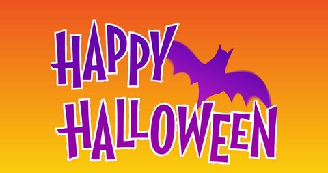 Happy halloween greeting with stylized bat