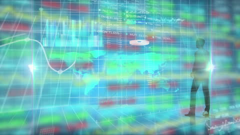 Silhouette of Businessman Analyzing Stock Market Data