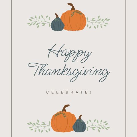 Festive Happy Thanksgiving Greeting Card with Pumpkins