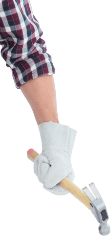 transparent arm holding hammer with work glove detailed view - Download Free Stock Videos Pikwizard.com