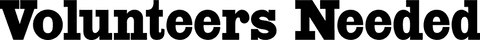 Volunteers needed text on transparent background for charity