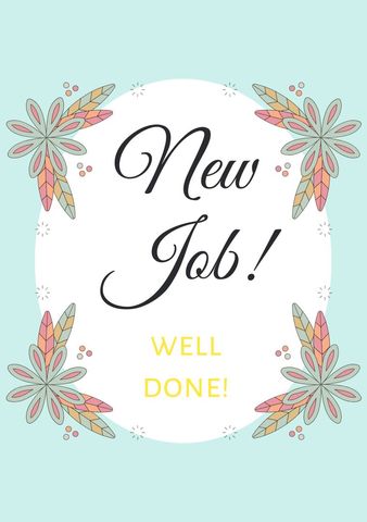 Congratulations on New Job with Floral Motif Design - Download Free Stock Templates Pikwizard.com