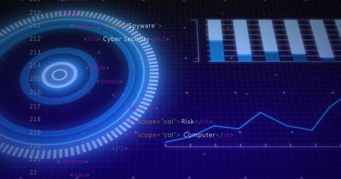 Futuristic Data Processing Interface with Cyber Technology Elements - Download Free Stock Images Pikwizard.com