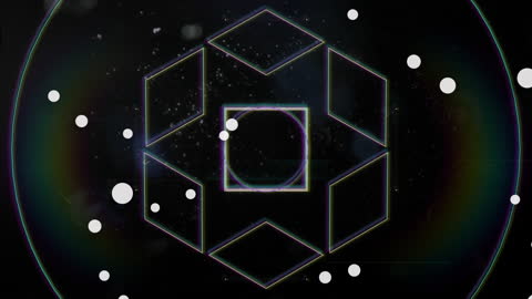 Futuristic Geometric Shapes with Glitch Effect