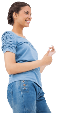 Smiling Woman with Braided Hair Playing Air Guitar Transparent Background - Download Free Stock Videos Pikwizard.com