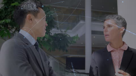 Business Professionals Discussing Digital Connectivity Concepts