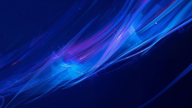 Flowing Neon Light Ribbons Sweeping Diagonal With Glowing Sparks, Gradient Depth