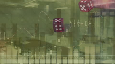 Data Processing Overlay with Dice and Office Concept