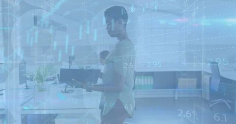 Finance Professional Analyzing Data in Modern Office