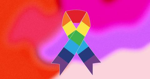 Vibrant Rainbow Ribbon on Pink and Red Gradient Background - Download Free Stock Images Pikwizard.com