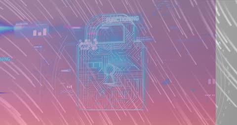 Digital Padlock Symbolizing Cybersecurity